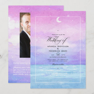 Watercolor Sommerstrand Hochzeitseinladung Einladung