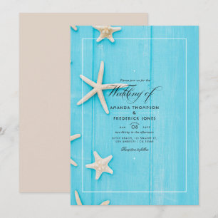 Watercolor Sommerstrand Hochzeitseinladung Einladung