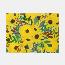 Watercolor Sonnenblume Herbst Blumenmuster Fußmatte