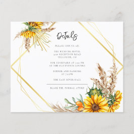 Watercolor Sonnenblume Rustikale Hochzeitskarte