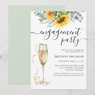 Watercolor Sonnenblumen Hochzeitsparty Einladung