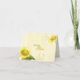 Watercolor Sonnenblumen Ranch Hochzeit Vielen Dank Dankeskarte