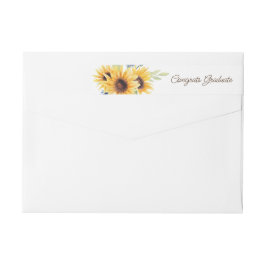 Watercolor Sonnenblumen Wraparound Address Label