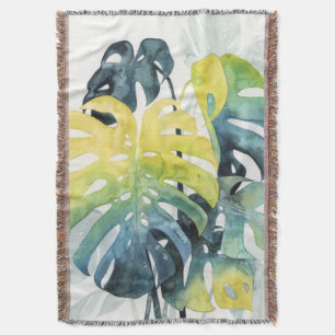 Watercolor-Sonnenuntergang-Palme-Blätter Decke