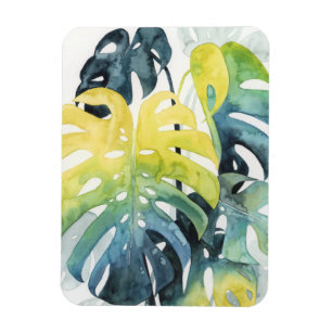 Watercolor-Sonnenuntergang-Palme-Blätter Magnet