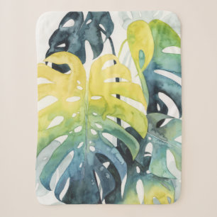 Watercolor-Sonnenuntergang-Palme-Blätter Sherpadecke