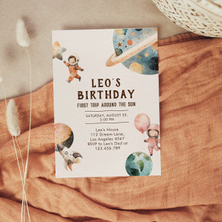 Watercolor Space Einladung zum Geburtstag