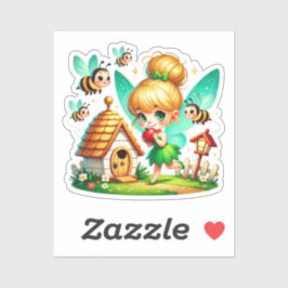 Watercolor Spring Baby Fairy Aufkleber