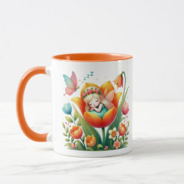 Watercolor Spring Baby Fairy Tasse