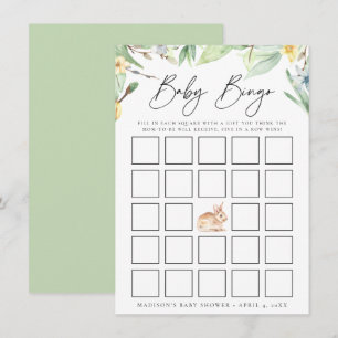 Watercolor Spring Bunny Baby Showkarte