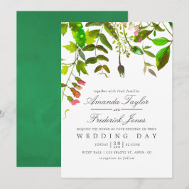 Watercolor Spring Foliage Wedding Einladung