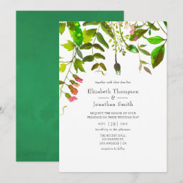 Watercolor Spring Foliage Wedding Einladung