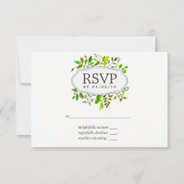 Watercolor Spring Foliage Wedding RSVP Karte