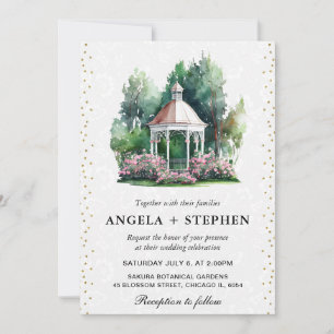 Watercolor Spring Garden Gazebo Wedding Einladung