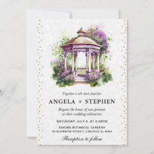 Watercolor Spring Garden Gazebo Wedding Einladung
