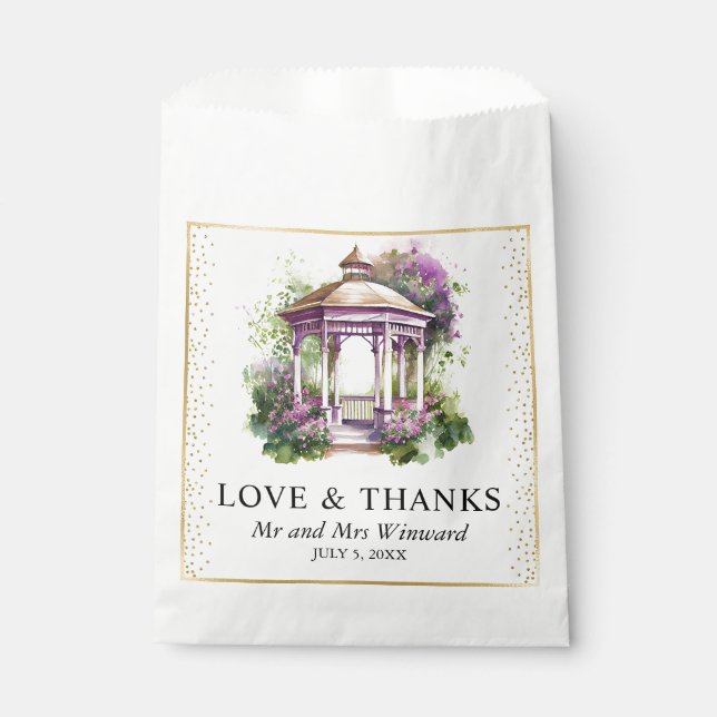 Watercolor Spring Garden Gazebo Wedding Geschenktütchen (Vorderseite)