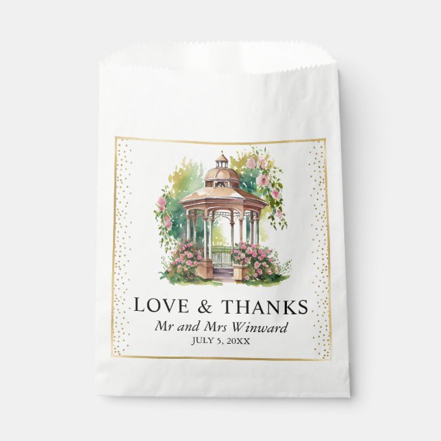 Watercolor Spring Garden Gazebo Wedding Geschenktütchen (Vorderseite)