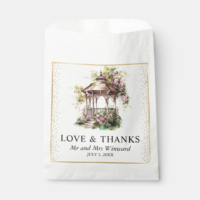 Watercolor Spring Garden Gazebo Wedding Geschenktütchen (Vorderseite)