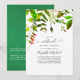 Watercolor Spring Greenery Online Virtual Wedding Einladung