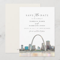 Watercolor St Louis Arch Wedding Save the Date