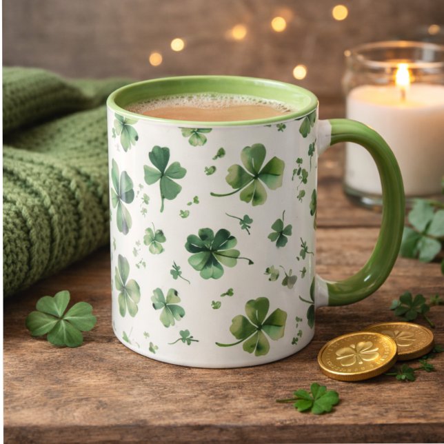 Watercolor St. Patrick's Day Pattern Giant Tasse (Von Creator hochgeladen)