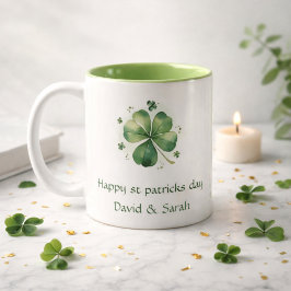 Watercolor St. Patrick's Day Pattern Giant Zweifarbige Tasse