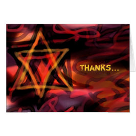 WATERCOLOR STAR Bar Bat Danke Karte