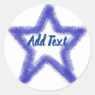 Watercolor-Star-Form Runder Aufkleber