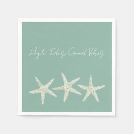 Watercolor Starfish Trio Serviette