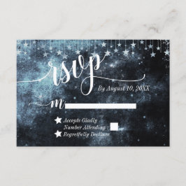 Watercolor Starry Night Celestial Wedding RSVP