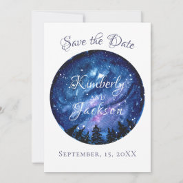 Watercolor Starry Night Sky Save The Date
