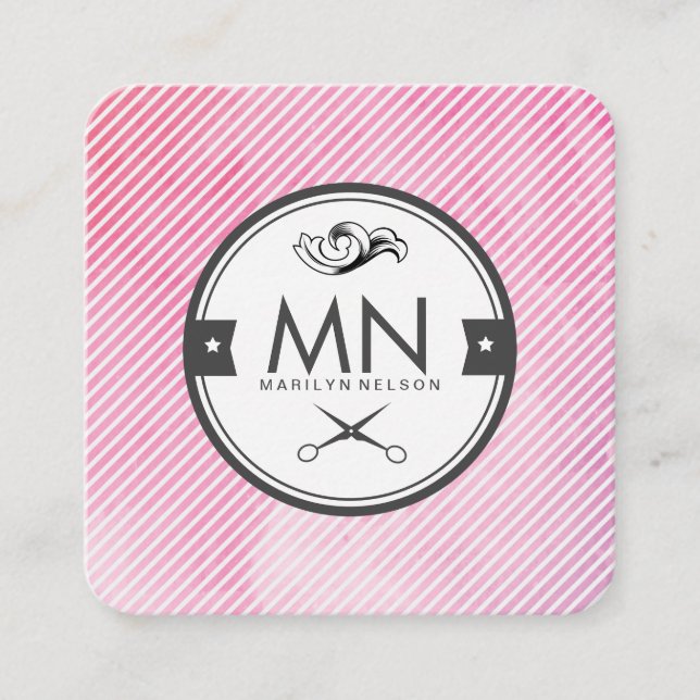 Watercolor Stripes Fancy Stylet Étiquette (Devant)