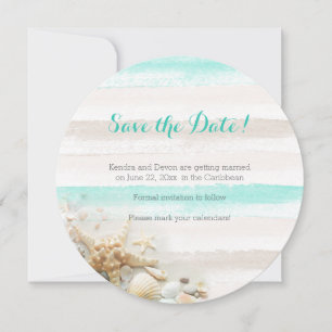 Watercolor Stripes Strand-Thema Save the Date