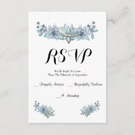 Watercolor Succulent & Blume Wedding RSVP Card