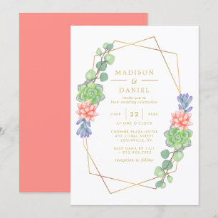 Watercolor Succulent Terrarium Wedding Einladung