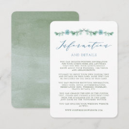 Watercolor Succulents Garden Wedding Info Card Einladung