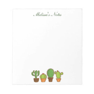Watercolor Succulents Personalized Boho Greenery Notizblock