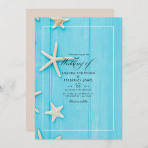 Watercolor Summer Beach Mariage Invitation