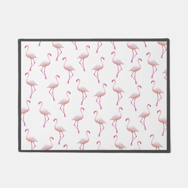 Watercolor Summer Flamingo Pattern Fußmatte (Vorderseite)