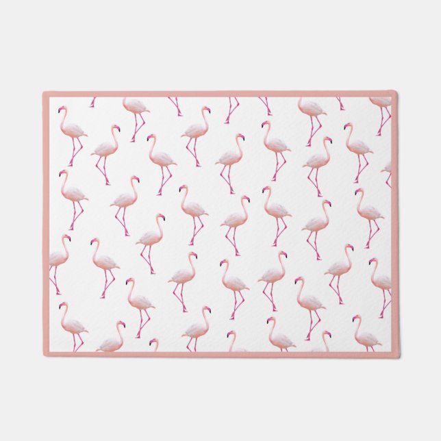 Watercolor Summer Flamingo Pattern Fußmatte (Vorderseite)