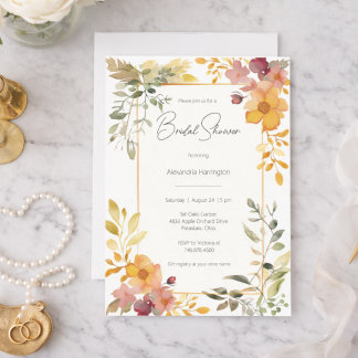Watercolor Summer Floral Bridal Shower  Einladung