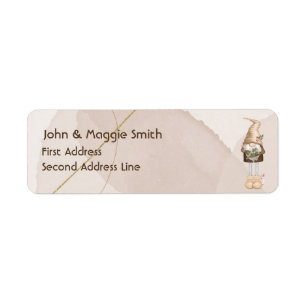 Watercolor Summer Garden Gnome Étiquette amusant