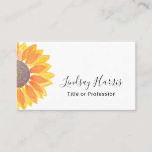 Watercolor Sunflower Carte de visite professionnel