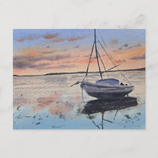 Watercolor Sunset Painting  Postkarte