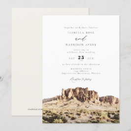 Watercolor Superstition Mountains Wüstenhochzeit Einladung