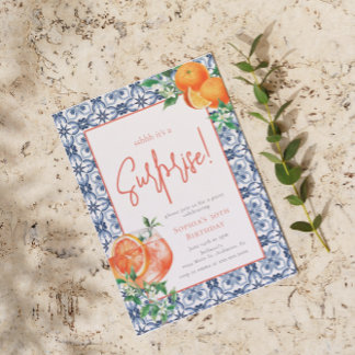 Watercolor Surprise Any Year Spritz  Birthday Einladung