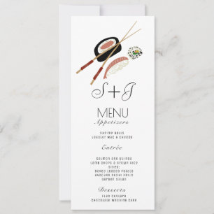 Watercolor Sushi Roll Japan - asiatisches Menü Feiertagskarte