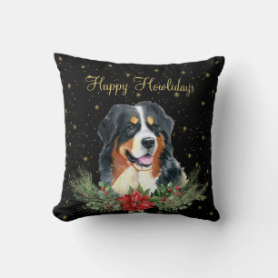 Watercolor Süßer Hund Frohe Howlidays Kissen