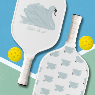 Watercolor Swan personalisieren Pickleball Schläger