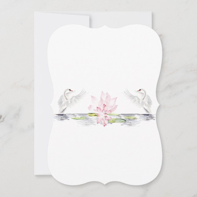 Watercolor Swans Mitteilungskarte (Vorderseite)
